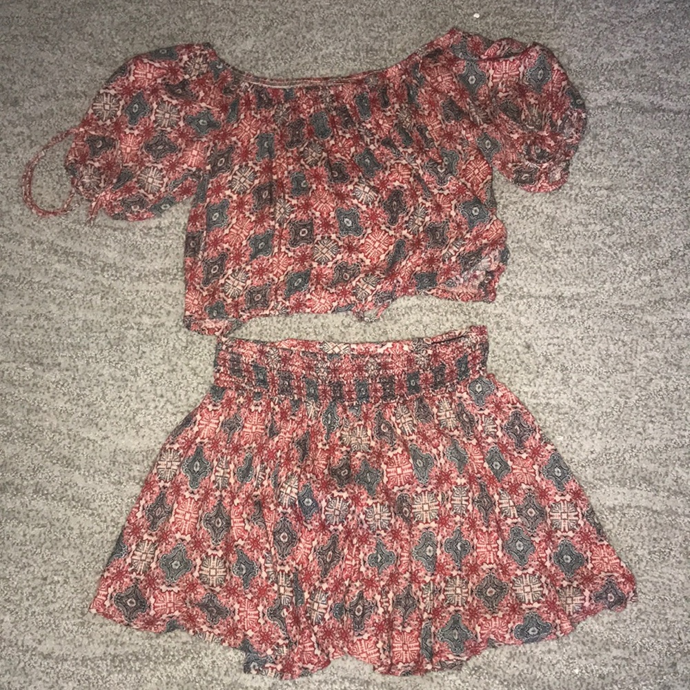 Romper Set , off the shoulder top and skirt